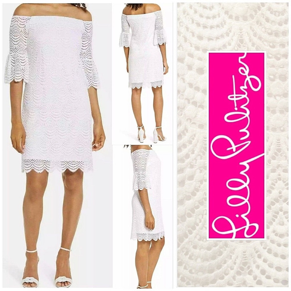 Lilly Pulitzer White Lace Off-Shoulder Dress